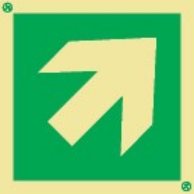 Safe condition directional arrow LLL sign - 45° angle 